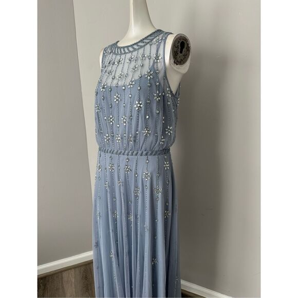 NWT MAC DUGGAL High Neck Sleeveless Embellished A Line Dress Size 8 $498 - Picture 6 of 11